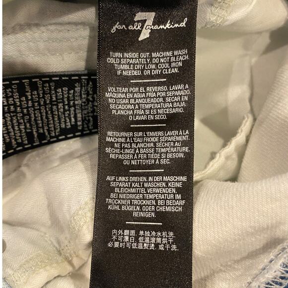 7 For All Mankind Shorts Womens Sz 28 Acid Washed Cut off Destroyed Daisy Dukes - Picture 6 of 11